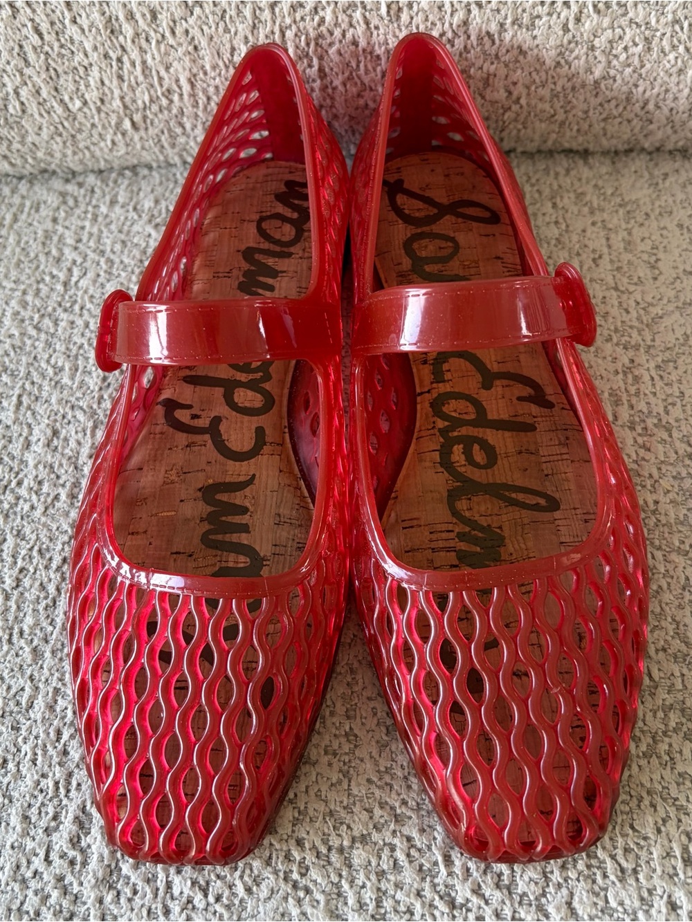Sam Edelman, Red, Michaela Jelly Mary Jane Flats.